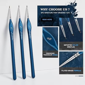 Nuovi 6 pezzi 10/0 triangolo in miniatura <span class=keywords><strong>pennelli</strong></span> <span class=keywords><strong>per</strong></span> pittura acrilica <span class=keywords><strong>pennelli</strong></span> <span class=keywords><strong>per</strong></span> pittura ad olio - Product Image 4