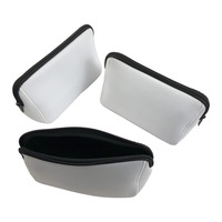 Sacs cosmétiques en néoprène blanc vierges pour sublimation, impression par transfert thermique DIY, sacs à maquillage pour cadeaux personnalisés