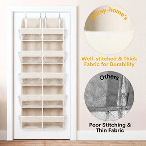 Foldable Over the Door Organizer 5 Tiers Door <b>Hanging</b> Organizer for Closet with 10 Mesh Pockets - Product Image 2