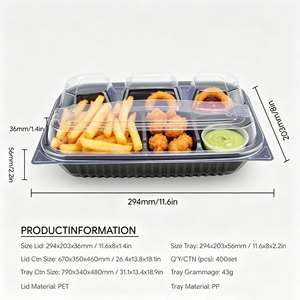 Conteneur alimentaire jetable en plastique PP de qualité supérieure, 1500 ml, avec logo et taille personnalisés, pour popcorn, plats à emporter et préparation de repas - Product Image 2