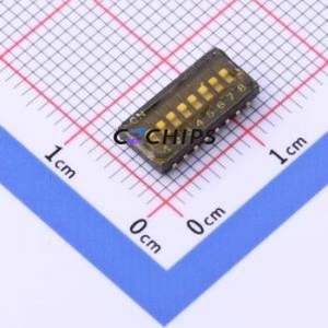 EU-08KS DIP Switch SMD-16P,5.4x11.7mm Switch Flat Toggle, Groove Type 8 1.27mm - Product Image 1