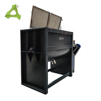 Mélangeur horizontal à ruban hélicoïdal double 1000 kg, mélangeur d'alimentation horizontal, mélangeur à ruban pour compost, machine à mélanger les engrais liquides