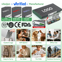 Vilscijon Organisateur de pilules portable étanche 7 jours 21 compartiments Boîte à médicaments de voyage ABS+PP Boîte compacte Emballage personnalisé avec logo