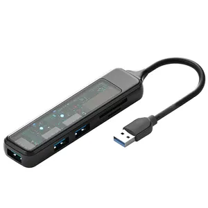 Diskon besar adaptor Multi Port 5 in 1 dengan USB 3.0 2.0 Port USB A Dock HUB konektor pembaca kartu TF SD
