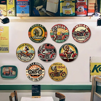 Fábrica al por mayor personalizada 20*20cm carteles de chapa Vintage Retro placas de Metal redondas para la decoración de publicidad del hogar
