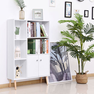HOMCOM Bibliothèque Armoire avec Pieds en Bois de Pin Blanc 80x23.5x123cm - Product Image 2