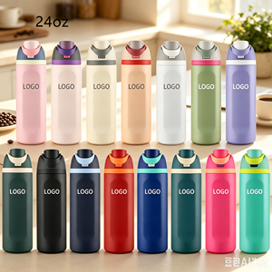 Bouteille d'eau sport isotherme en acier inoxydable 16oz/19oz/24oz/28oz/32oz avec couvercle à clapet personnalisé et finition mate – Vente en gros - Product Image 5