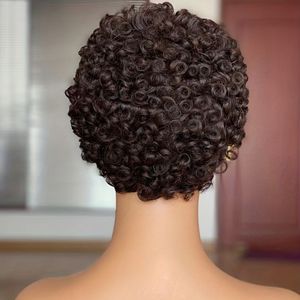 4 Inch Short Afro Kinky Curly Human Hair Non Lace <b>Wig</b> Brazilian Virgin Hair for <b>Black</b> Women - Product Image 3