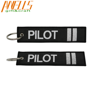 Porte-clés en tissu tissé brodé personnalisé pour pilote, vente en gros, compagnies aériennes Emirates, porte-clés pour pilote - Product Image 5
