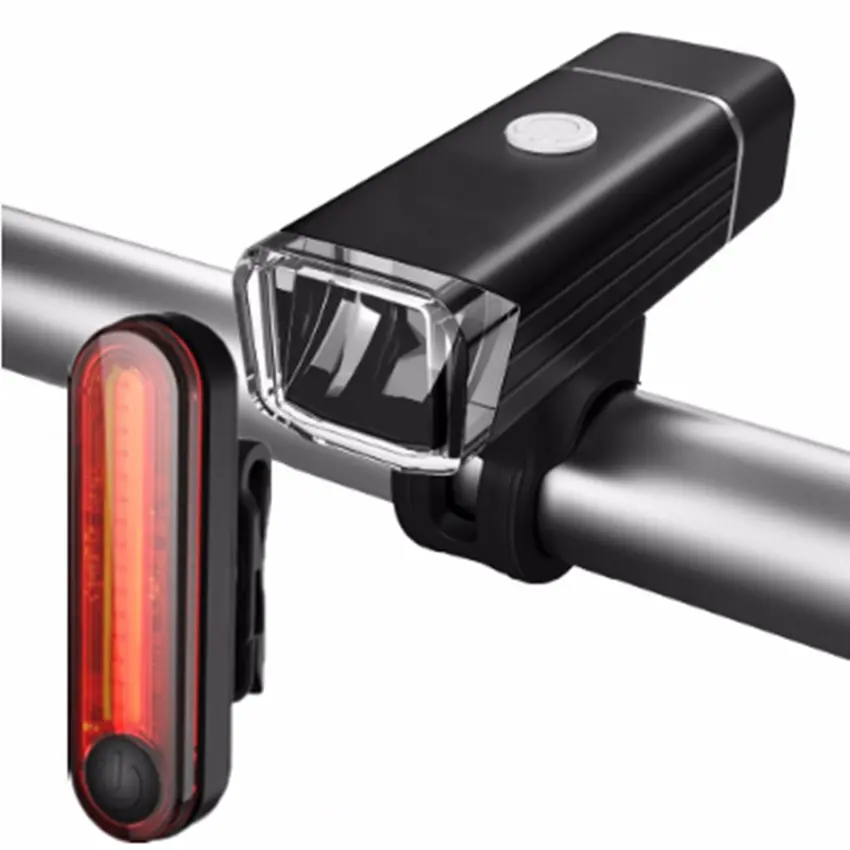 Gran oferta de accesorios USB recargable luz de la bici de la bicicleta del Frente luces trasera batería ciclo de luz