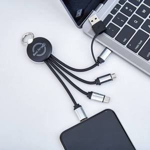 <span class=keywords><strong>สาย</strong></span>เคเบิลข้อมูลไนลอนถักแบบ5 in 1พร้อมโลโก้เรืองแสงพวงกุญแจอินพุตคู่ชาร์จเร็วใช้งานได้หลากหลายสำหรับโทรศัพท์มือถือ - Product Image 6