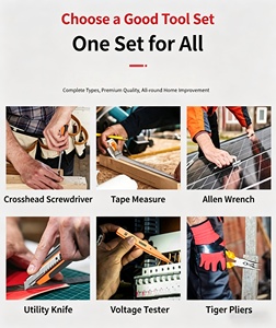 <span class=keywords><strong>Kit</strong></span> d'outils ménagers économique XTXS <span class=keywords><strong>en</strong></span> acier inoxydable : marteau, clé à molette réglable, pinces, tournevis, couteau utilitaire, clé hexagonale - Product Image 4