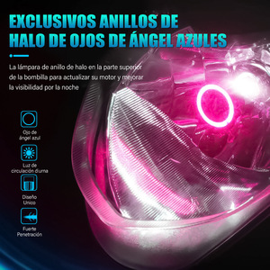Faro LED para Motocicleta Motoled, 12V 30W, Estilo Ojo de Ángel Azul, Carcasa de Aluminio, Ajuste Universal - Product Image 3