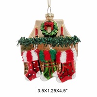 Ornements de Noël en verre faits à la main personnalisés, colorés, pour chaussettes de Noël, valises de voyage, ordinateurs portables, souvenirs artistiques, cadeaux