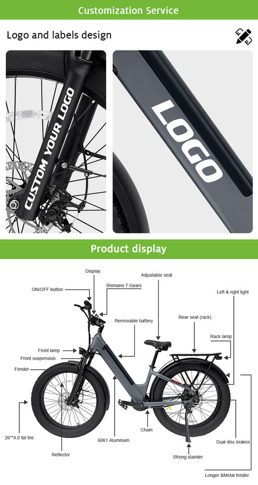 7GO EB11 Electric Bicycle - 48v 16ah 750W Power & 7 Speed Gears