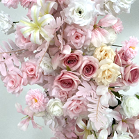 Arche de fleurs en soie réaliste faite à la main, imperméable, en forme de cœur, pour mariage, Saint-Valentin, plage, yacht, fête, décoration personnalisée