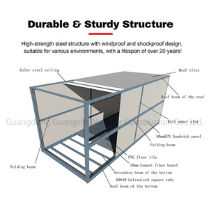 Unità abitativa pieghevole dal vivo camere mobili Wpc pannello <span class=keywords><strong>a</strong></span> parete piatto pieghevole casa contenitore - Product Image 2