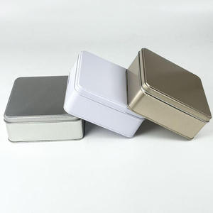 Custom Square Separate Lid <b>Metal</b> Tin <b>Box</b>, Multi‑solid Color Food Grade Tin For Cookie Candy Gift Accessory Storage Packing - Product Image 1