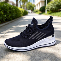 Chaussures de marche décontractées pour femmes, respirantes, style sport, avec talons compensés pour la marche lente, design personnalisé