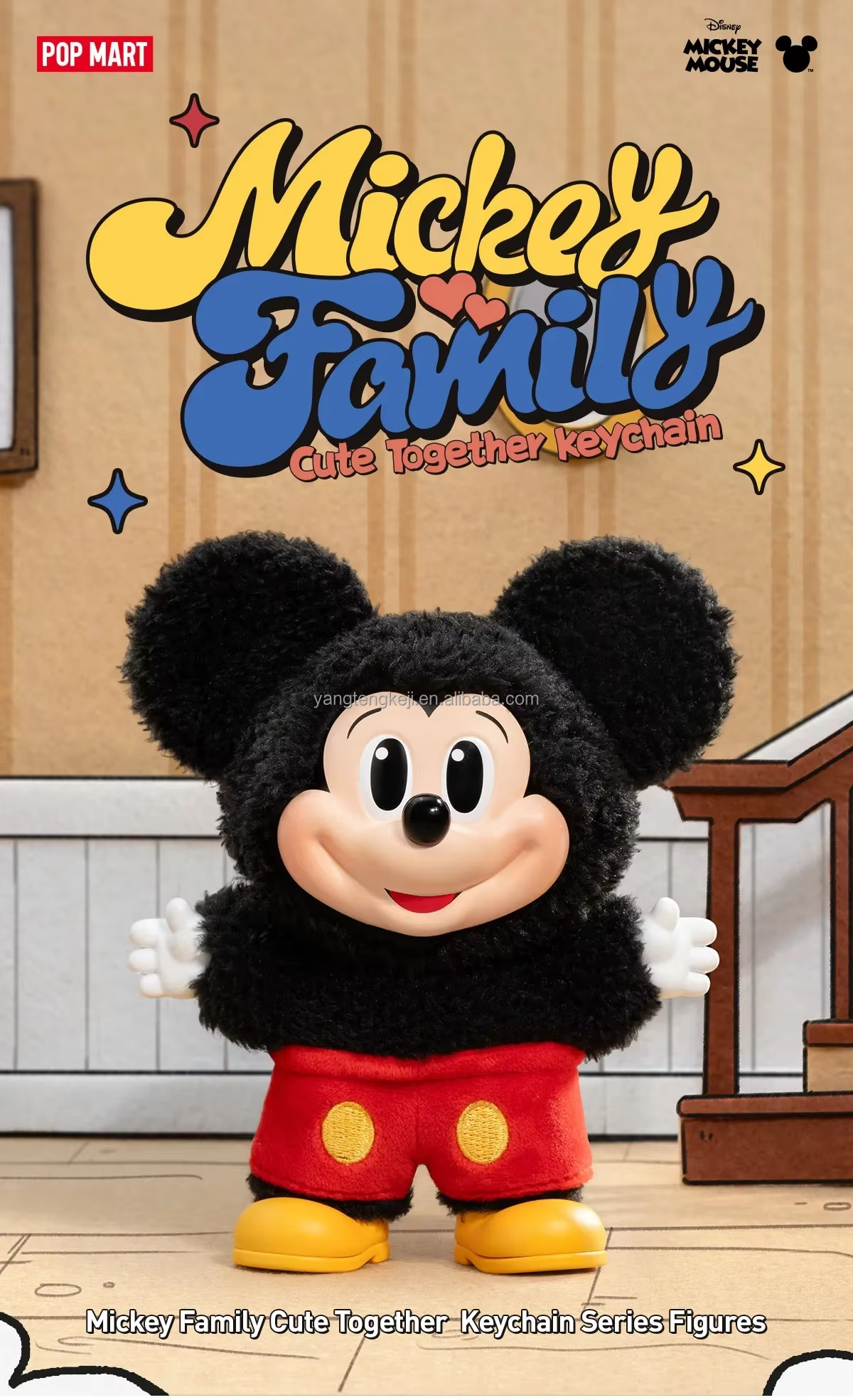 Original POPMART Mickey Family Cute Together Keychain Series
