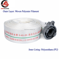 Tuyau d'incendie en filament de polyester blanc, doublé de caoutchouc ou de TPU, DN65, pression de service 8/13/16 bars, longueur 20/25/30 m