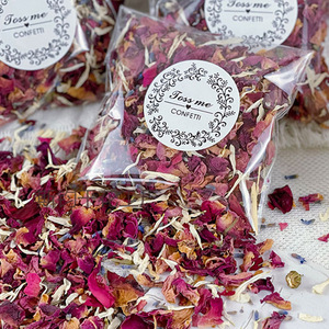 Pétales de rose séchés véritables pour bain de beauté, bain de pieds, SPA, vente <span class=keywords><strong>en</strong></span> gros, confettis de fleurs séchées pour fêtes - Product Image 1