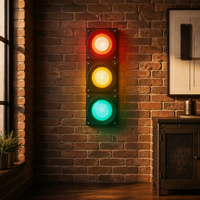 Lampu Lalu Lintas LED dengan Casing PC Tahan Cuaca, Indikator Sinyal 3 Warna Standar untuk Keamanan Persimpangan Jalan