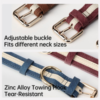 Collier pour animaux de compagnie en cuir de luxe Touchdog, matelassé 3D avec diamants, doublure en daim premium, boucle en alliage de zinc réglable, durable et confortable