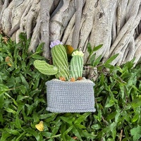 Pot de cactus créatif et unique en crochet fait main pour la décoration de la chambre à coucher, nouvel objet de décoration pour la maison