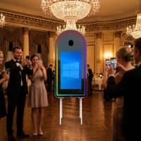 Miroir Magique Arche de 65 Pouces avec Écran Tactile de 32 Pouces, Cabine Photo Selfie avec Boîte Volante et Lumière Ambiante Personnalisable