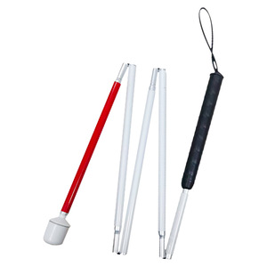 Canne pliante en alliage d'aluminium blanche 135 cm légère avec embout rotatif pour malvoyants - Product Image 5