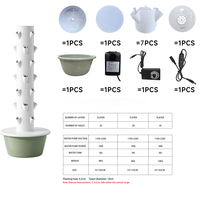 Système de culture hydroponique verticale à 7 étages et 28 trous pour laitues, prix d'usine, avec pompe, en matériau ABS durable