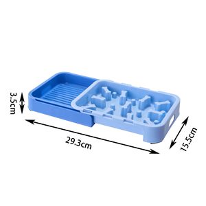 Bol carré à double compartiment pour animaux de compagnie, pour la séparation des aliments secs et humides pour chiens et chats - Product Image 5