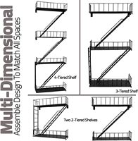 RUIMEI Étagère murale Fire Escape Étagère décorative en métal Présentoir à 4 niveaux pour décorations