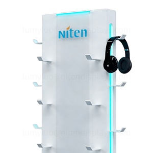 Support d'affichage pour écouteurs en métal avec crochets, présentoirs sur pied pour accrocher et tester dans les magasins numériques, magasin de vente au détail d'écouteurs - Product Image 5