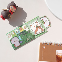 Bloc-notes autocollants Nekoni, papier index, marque-page, hamster, cochon, ours, lapin, vache, image d'animaux mignons, bloc-notes autocollants, mémo scintillant