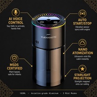 Diffuseur d'arômes intelligent pour voiture YUEHANGTC AI Voice, 180 ml, 3 modes de diffusion, rechargeable par USB, anneau LED RVB, automatique