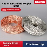 Fil de terre plat tressé en cuivre étamé 1,5-240 mm² pour connexion souple de conducteurs nus