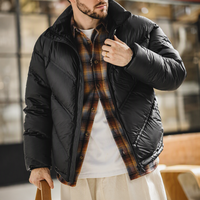 Doudoune pour homme Maden, doudoune décontractée en duvet de canard, col montant mat, courte, matelassée, coutures thermosoudées, manteau d'hiver chaud