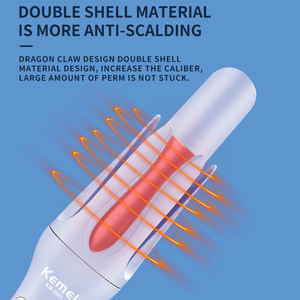 Arricciacapelli Automatico KEMEI con Display LCD e Regolazione della Temperatura Km-2063, Bacchetta Elettrica Automatica in Ceramica - Product Image 3