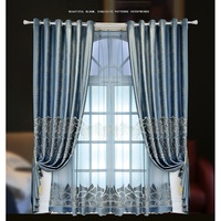 Rideaux unis brodés de luxe, style arabe moderne et simple, 100% polyester, occultants 41%-85%, toutes saisons, vente chaude, directement de l'usine
