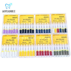 มานี เอช-ไฟล์ส 25 มม. # ชุดเครื่องมือทำรากฟันเทียมชนิดสแตนเลส 10-40 ชิ้น สำหรับการรักษาทางทันตกรรม - Product Image 1