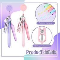 XINXUHONG TZ-002 – Ensemble stylo infirmière macaron très populaire, porte-badge rétractable médical avec ciseaux