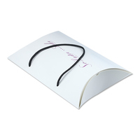 Boîtes d'emballage personnalisées brillantes en forme d'oreiller avec logo imprimé pour la présentation de perruques, extensions capillaires et produits capillaires en détail
