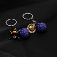 Porte-clés en métal modèle arme Fruit du Diable Luffy One Piece Anime Japonais