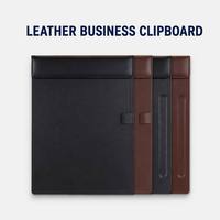 Portafolio de Cuero A4 Premium, Carpeta Magnética Multifuncional con Portaplumas, Personalizable con Marca para Regalos Empresariales