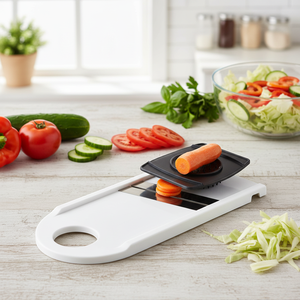 Coupe-légumes à mandoline à double lame avec protège-doigts en plastique PS écologique épaisseur fine boîte de 64 - Product Image 3