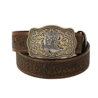 Ceinture JULUN tendance style western avec boucle en alliage de zinc lisse à motif alphabet anglais – Meilleure vente