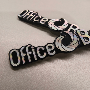 Plaques nominatives en époxy 3D personnalisées - Étiquettes noires brillantes avec <span class=keywords><strong>logo</strong></span> « EAGLE SAFES » - Product Image 3