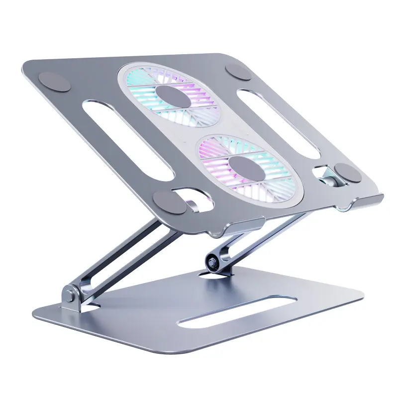 Adjustable laptop Stand Metal Tablet foldable Holder with cool fun for Ipad Air pro 12.9inch